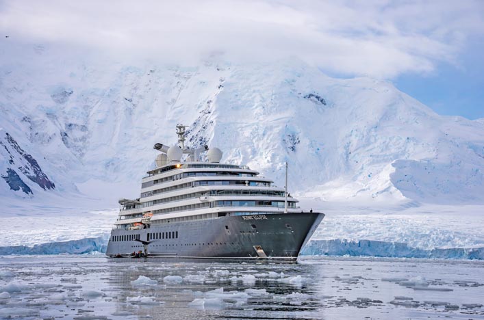 Scenic Eclipse I cruising Borgen Bay, Antarctica