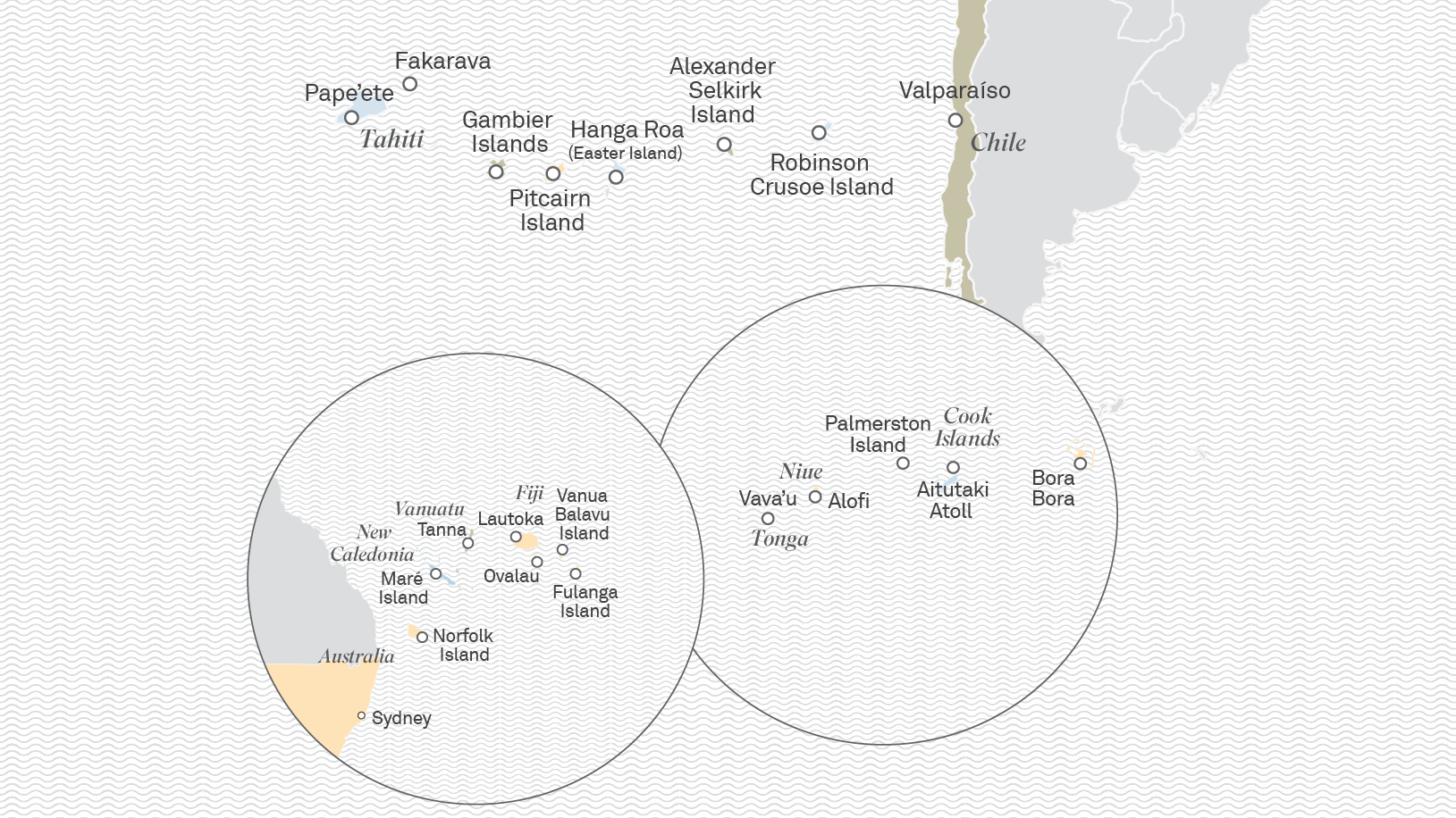 Map of Polynesia & The Pacific Islands