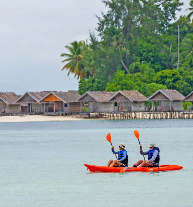 Kayaking in the Kri Islands, Indonesia