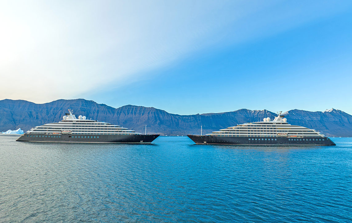 Scenic Eclipse I & Scenic Eclipse II in Disko Bay, Greenland