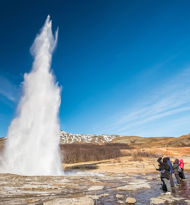 Strokkur Geyser eruption, Golden Circle, Iceland