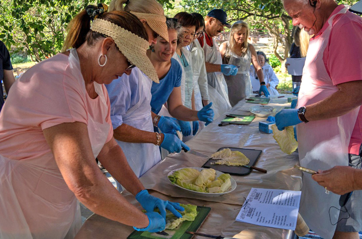Group of people attending cooking class in Greece