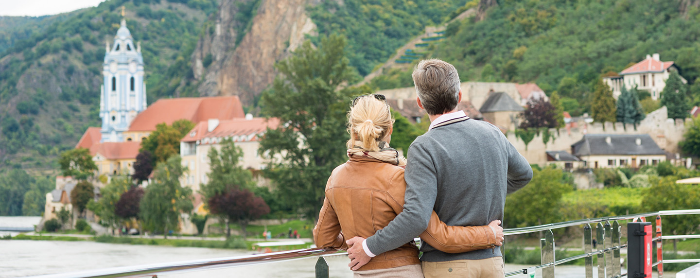 Scenic guests on the Sun Deck at Durnstein, Austria