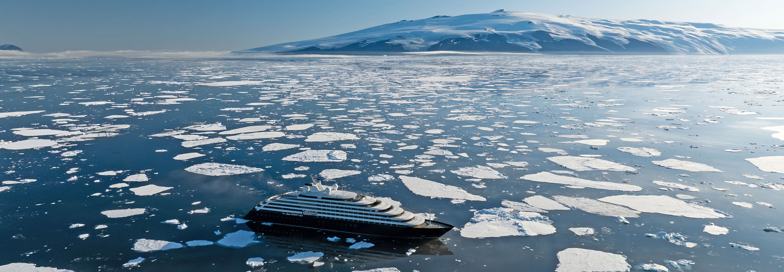 Scenic Eclipse cruising Ross Island, East Antarctica