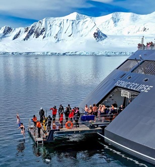 Scenic Eclipse Polar Plunge in Antarctica