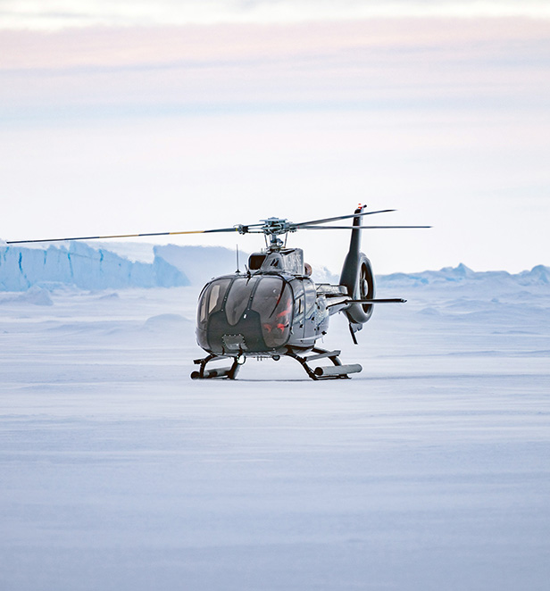 Scenic Eclipse Helicopter in Snow Hill Island, Weddell Sea