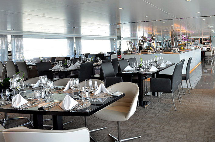 Crystal Dining on board Scenic Jasper, one of our river ships